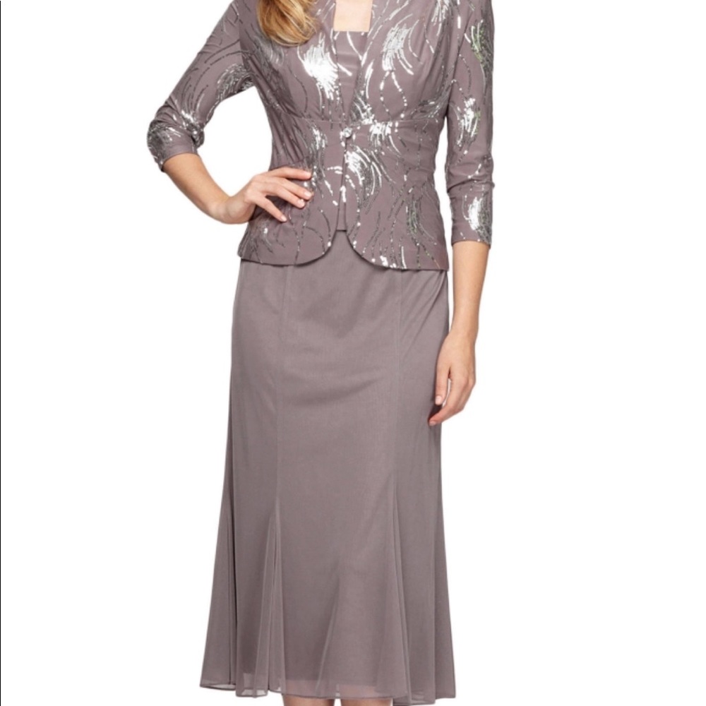 Alex Evenings Petite Sequined Mini Dress